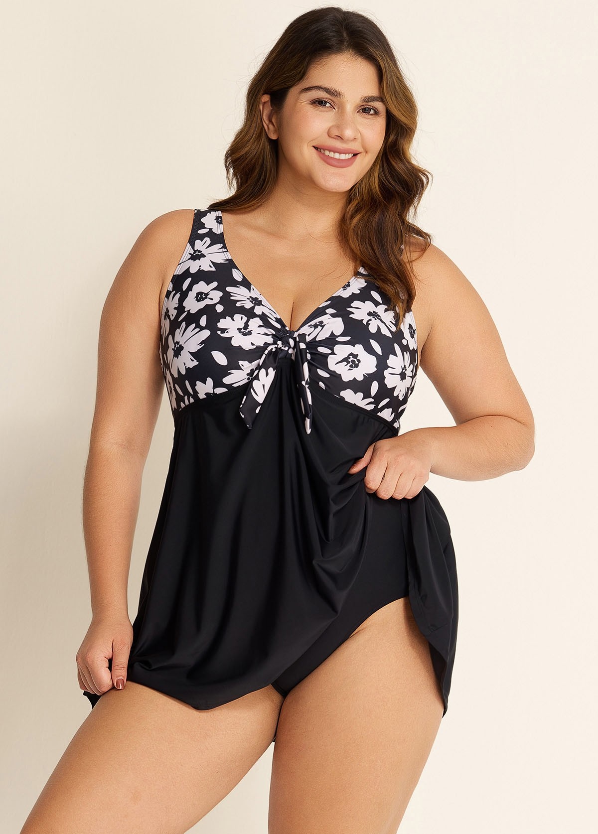 ビキニ VALLO DE NEAR Lily Swimdress Black Vitamin A Lolita Bottom Black EcoRib