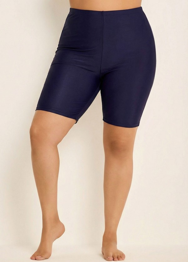 Navy Long Bike Swim Short Bottom