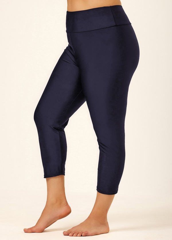 Navy Blue Plus Size Swim Shorts Beach Bottom