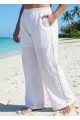 White Fashion Cutout Plus Size Modest Swimsuit Loose Cover Up Pants