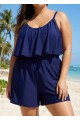 Plus Size Leisure Beach With Ruffle Hem Detailed Romper One Piece Swimsuit