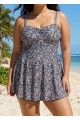 Romantic Floral Ruched Swimdress Set