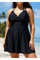 Double Straps Halter Neck V Neck Modest Plus Size Fashion Swimdress Top