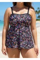 Plus Size Stylish Colorful Floral Print Women Tankini Set