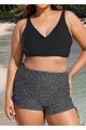 Black Twisted Front Fashion Plus Size Bikini Top