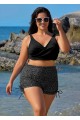 Black Twisted Front Fashion Plus Size Bikini Top
