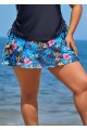 Blue Floral Print Flare With Skinny Swim Bottom