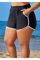 Classic Black And White Sporty Swim Shorts