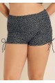 Black Dot Adjustable Side Tie Swim Short Bikini Bottom