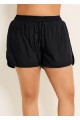 Black Plus Size Drawstring Inner Triangle Swim Bottom