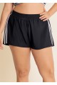 Curvy Black And White Side Striped Sporty Swimsuit Bottom Shorts