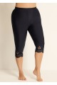 Plus Size Women's Black Hollow Swimsuit Pants