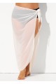 White Full Length Mesh Tie Sarong Cover Up