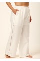 White Fashion Cutout Plus Size Modest Swimsuit Loose Cover Up Pants
