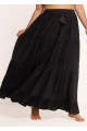 Curvy Black Drawstring Casual Beach Cover Up Dress