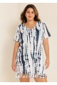 V-Neck Slit Fringe Trim Tunic Cover Up