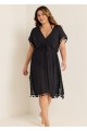 Black Weave Sleeveless Long Fringe Vacation Cover Up