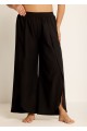 Black Through Side Split Curvy Swim Cover Ups Fly Away Pants