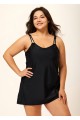 Black Ruched Tie Side Women One Piece Swimsuit