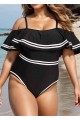 Plus Size Off Shoulder Ruffles Women One Piece Swimsuit