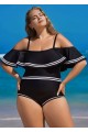 Plus Size Off Shoulder Ruffles Women One Piece Swimsuit