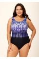 High Neck Wide Straps Women One Piece Swimsuit