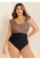 Leopard Print Ruffled Vintage One Piece Swimsuit