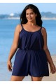 Plus Size Leisure Beach with Ruffle Hem Detailed One Piece Swimsuit