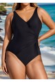 Black Side Tie Wrap 1 Piece Bathing Suits One Piece Swimsuit