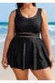 Plus Size V-neck Wide Strap Crochet One Piece Swimdress