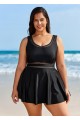 Plus Size V-neck Wide Strap Crochet One Piece Swimdress