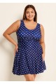 Polka Dot Modest Tummy Control Vintage Swimdress Set