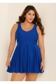 Chic U-Neck Sleeveless Sporty Swim Dress Set
