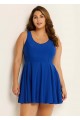 Chic U-Neck Sleeveless Sporty Swim Dress Set