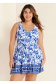 White Floral Modest Curvy Swimsuit And Swimwear Swimdress Set