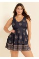 Curvy Multicolor Floral Cross Back Long Modest Two Piece Swimsuit Swimdress Set