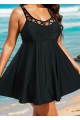 Plus Size Black Fashionable Hollow Swimdress Top