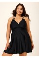 Double Straps Halter Neck V Neck Modest Plus Size Fashion Swimdress Top