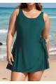 Wrapped Tie Knot Modest Curvy Swim Skirts For Women One Piece Swimdress