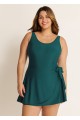 Wrapped Tie Knot Modest Curvy Swim Skirts For Women One Piece Swimdress