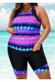 Purple Pink Ombre Sporty Racerback Tankini Set