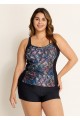 Flattering Twisted Front Ruched Tummy Control Tankini Top