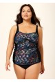 Flattering Twisted Front Ruched Tummy Control Tankini Top