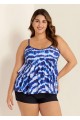 Stylish And Flattering Tie Dye Layered Adjustable Tankini Top