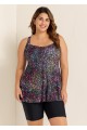 Fashionable Colorful Dot Square Neck Flowy Women Tankini Top