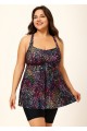 Fashionable Colorful Dot Square Neck Flowy Women Tankini Top