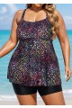 Fashionable Colorful Dot Square Neck Flowy Women Tankini Top