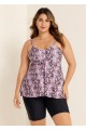 Plus Size Snake Skin Print Tankini Swimsuit Top with Sweetheart Neckline