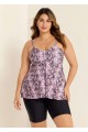 Plus Size Snake Skin Print Tankini Swimsuit Top with Sweetheart Neckline
