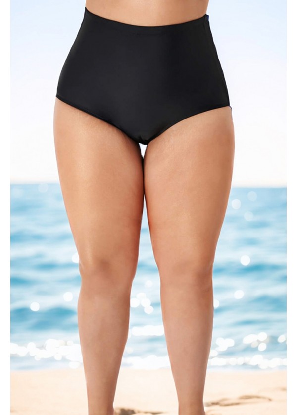 Black Full Leg High Waist Beach Brief Bottom